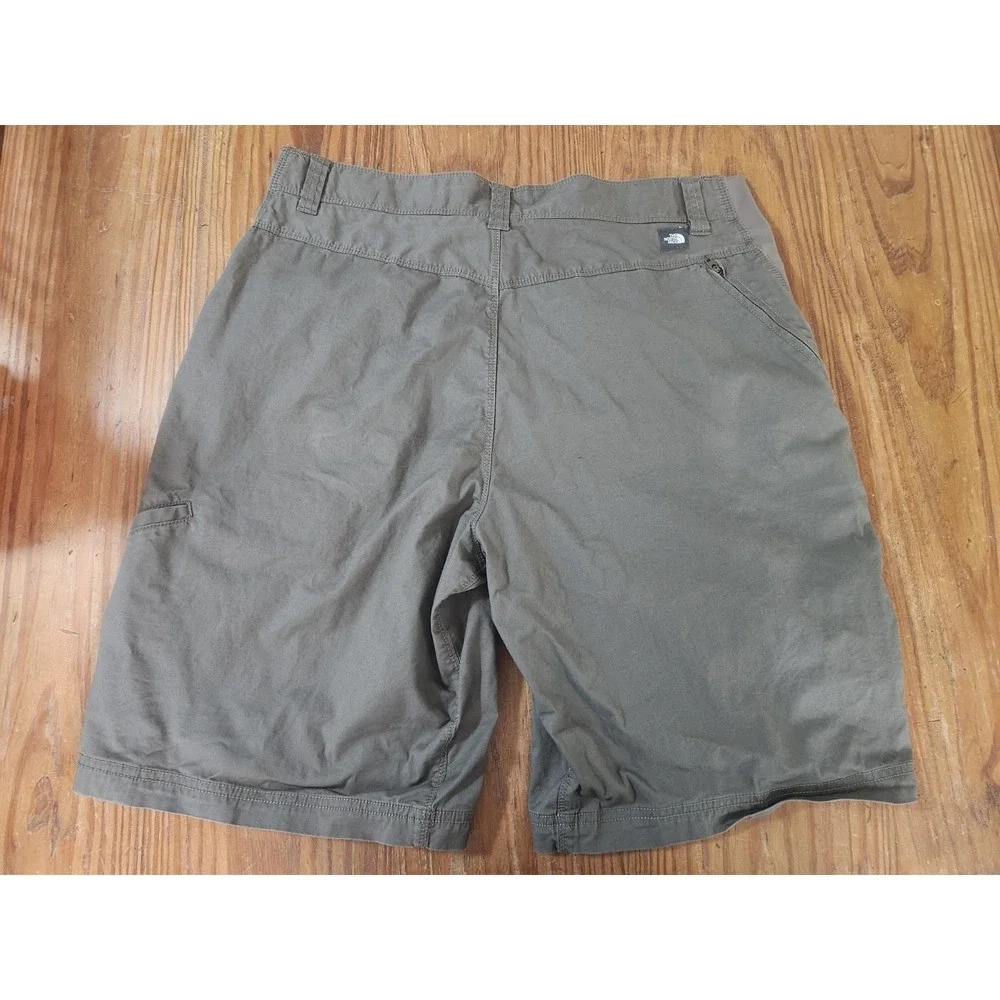 The North‎ Face Mens Stretch Cotton Shorts Sz Large Brown Zip Pocket Gorpcore